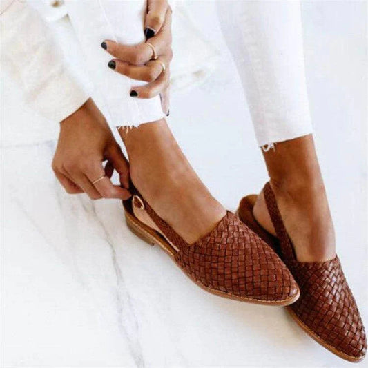 Lindora – Woven Leather Sandals for Women