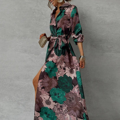 Women's Belted Maxi Dress – Elegant Sleeveless Occasion Dress