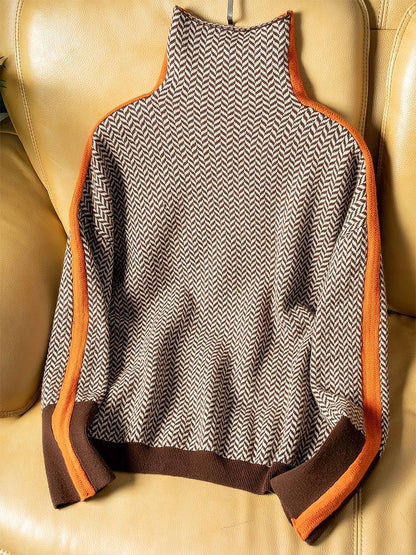 Lucía | High-neck jumper with contrasting stripes