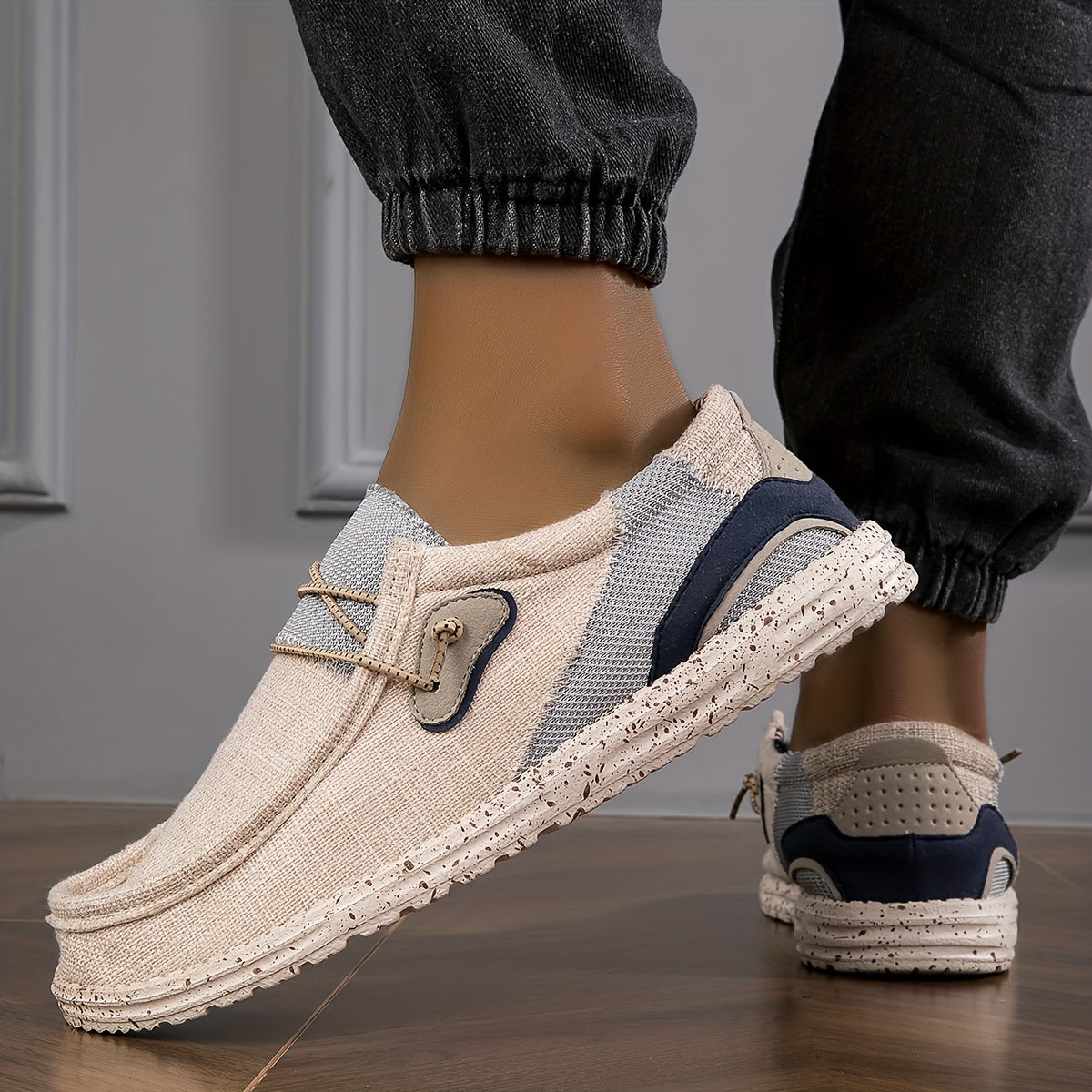 Loafix | Canvas Canvas Slip-On Loafers voor heren - Ademend, Slipvrij, Lichtgewicht