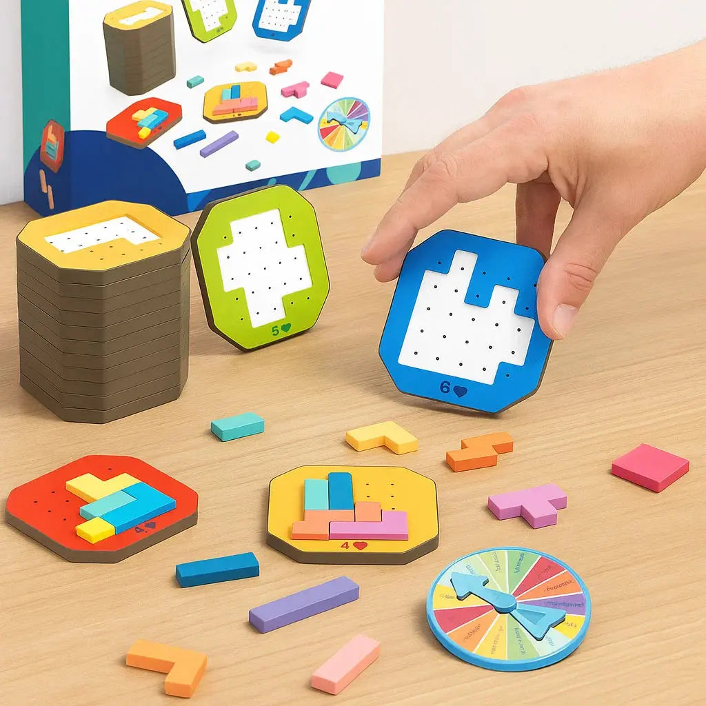 Logik-Puzzlespiel | 108 Teile mit 20 Aufgabenkarten | Denkspiel | MindStack