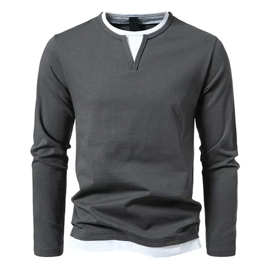 Alwin | Camiseta de manga larga premium de algodón peinado
