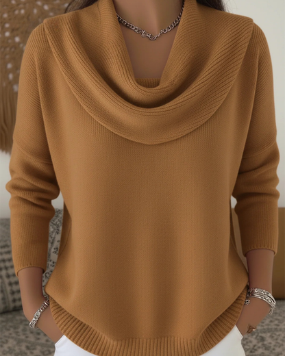 Pullover mit gerafftem Kragen