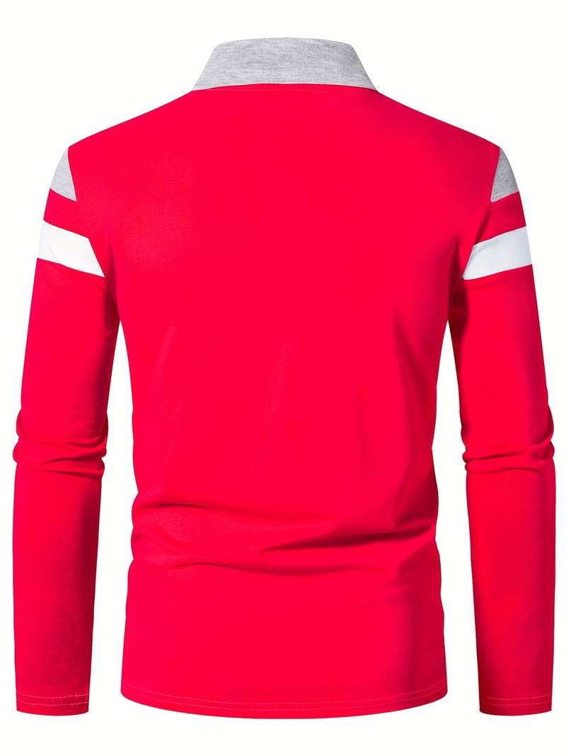 Harrison – Long-Sleeved Polo Shirt with Zipper | Men's Stylish Casual Polo Shirt