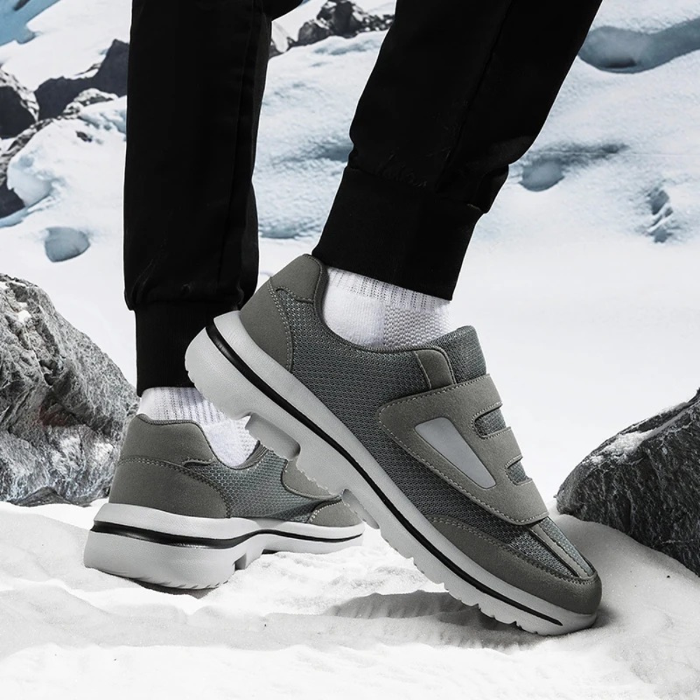 Men's Mesh Breathable Walking Shoes Lightweight Hook and Loop Trainers