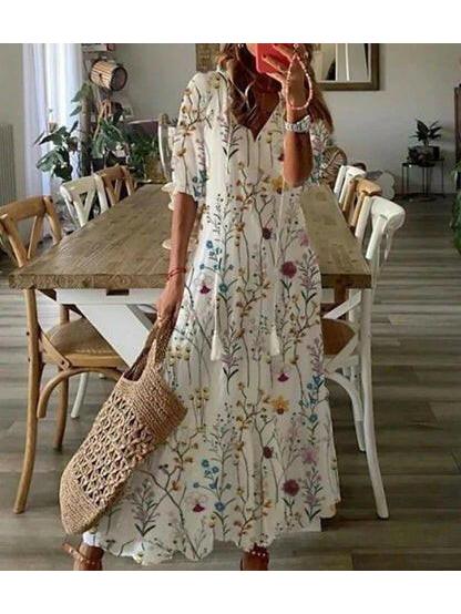 Aloutte – Boho Kleid Mit Bauchbedeckung