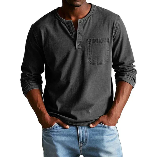 Dieter | Herren Langarm Henley Shirt