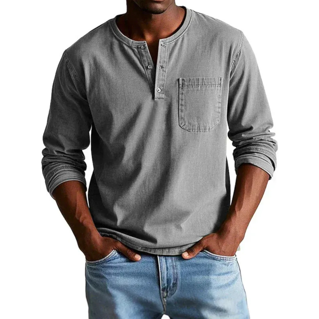 Dieter | Herren Langarm Henley Shirt