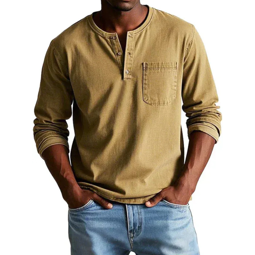 Dieter | Herren Langarm Henley Shirt