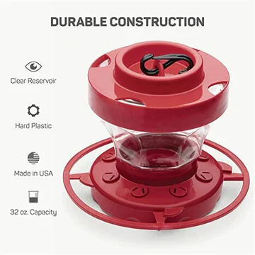 Vibrant 16oz Hummingbird Feeder with Ant Barrier & Leakproof Design