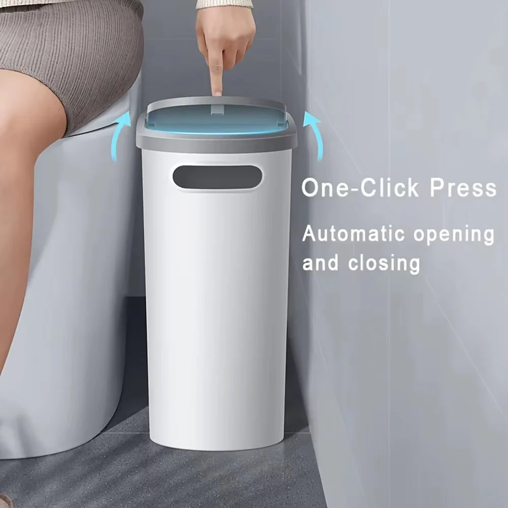 Compact and Stylish Waste Bin with Effortless Press Lid