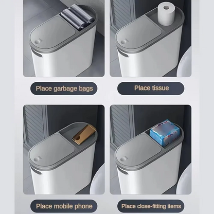 Compact and Stylish Waste Bin with Effortless Press Lid