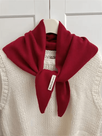 CosyWrap - Écharpe tricotée triangulaire en laine de niche pour les femmes, comme foulard ou écharpe chaude