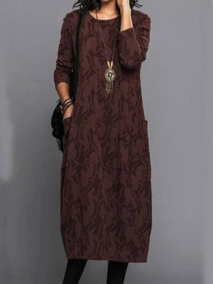 Dress Cotton Long Sleeve Midi Casual Relaxed Fit Spring