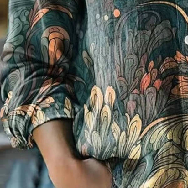 Floral Button Blouse – Long Sleeve – Relaxed Everyday Fit