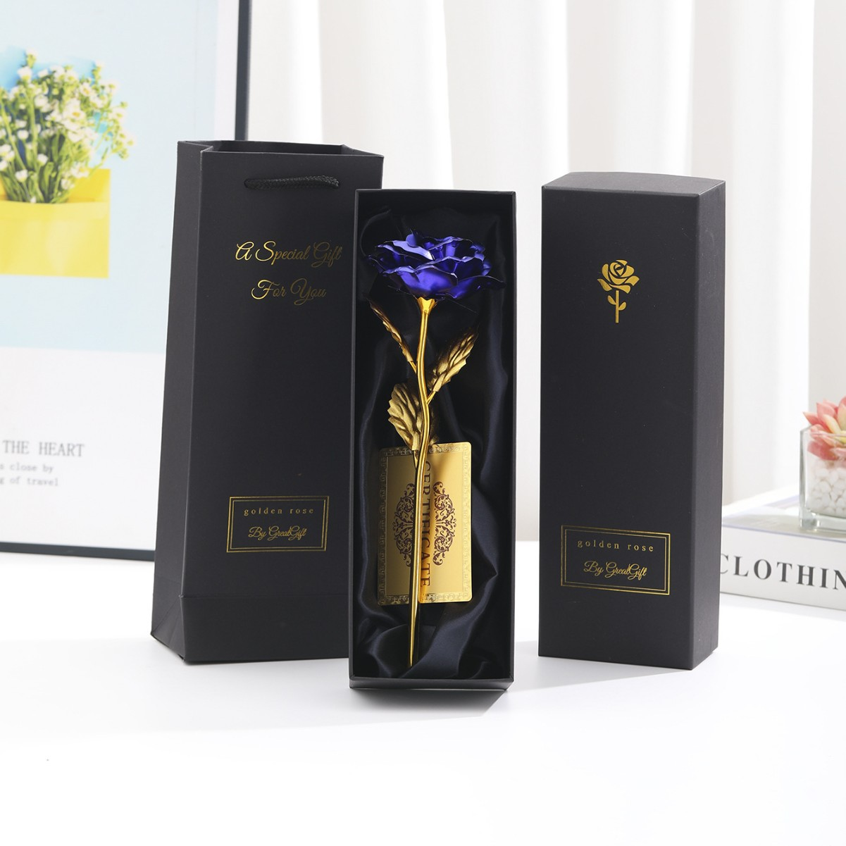 RoseLuxe – 24K Forgyldt Rose i Luksuriøs Gaveæske