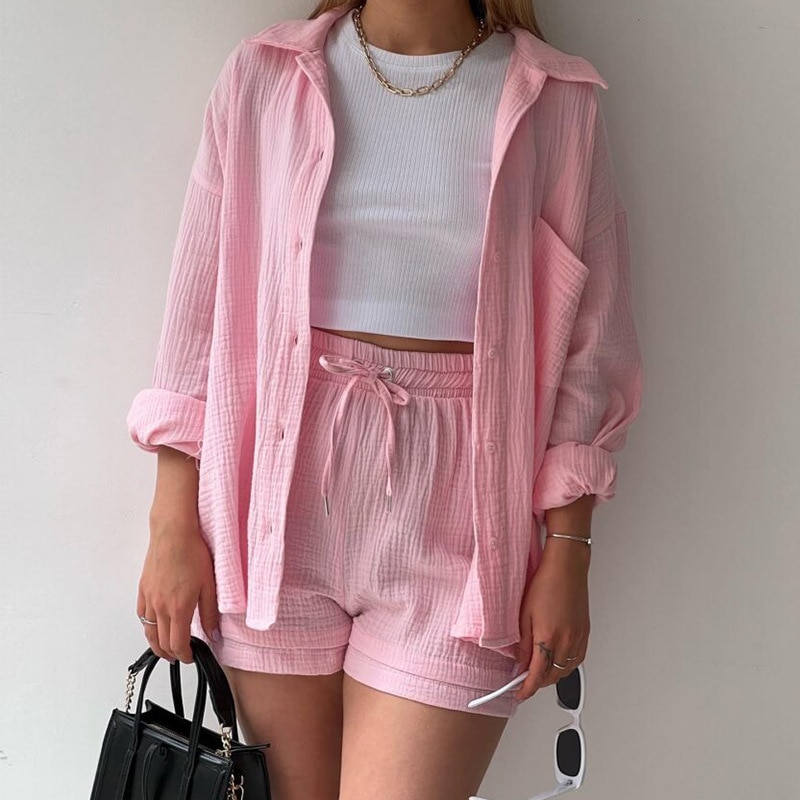 Damski Casual Zestaw Dwuczęściowy | Letni