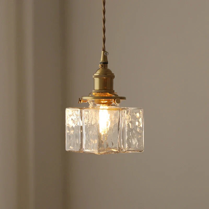 Oro Retro | Luxe Glazen Hanglamp – Gouden Accenten – Vintage Design