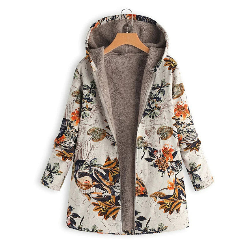 Casey | Women’s Winter Floral Coat with Hood - Image 4