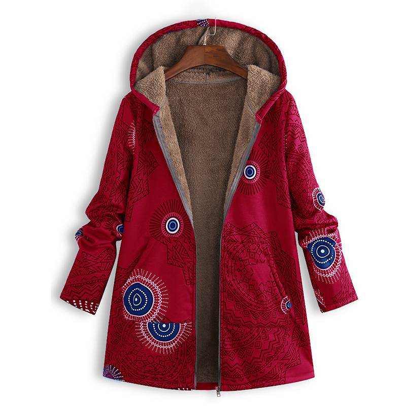 Casey | Women’s Winter Floral Coat with Hood - Image 6