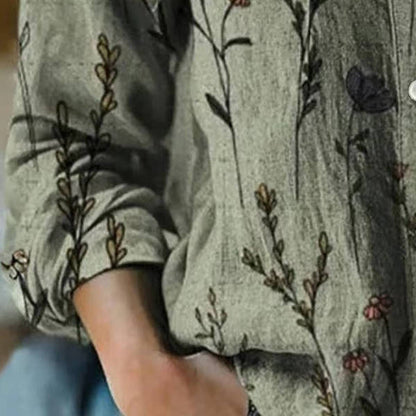 Floral Button Blouse – Long Sleeve – Relaxed Everyday Fit