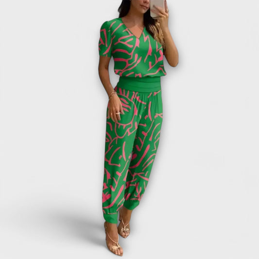 Irene - Conjunto elegante de blusa y pantalones