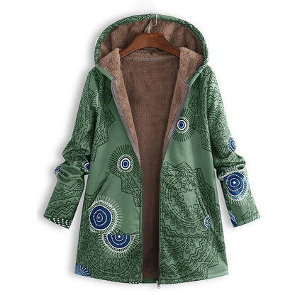 Casey | Women’s Winter Floral Coat with Hood - Image 8