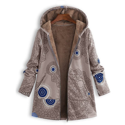 Casey | Women’s Winter Floral Coat with Hood - Image 9