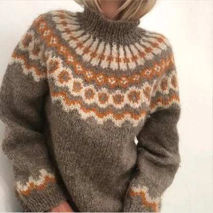 Damen-Nordic-Pullover | Geometrisch