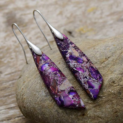 Boucles d'Oreilles Vintage avec Pierres Naturelles