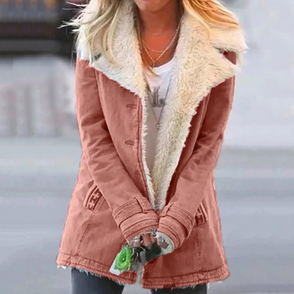 Loravine - Veste Chaude d’Hiver pour Femme avec Doublure en Fausse Fourrure