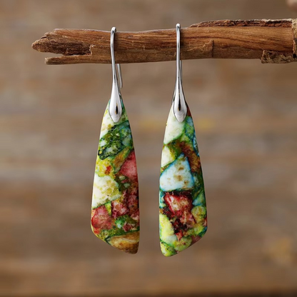 Boucles d'Oreilles Vintage avec Pierres Naturelles
