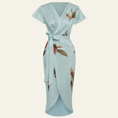 Valeria | Elegant omslagskjole med botanisk print