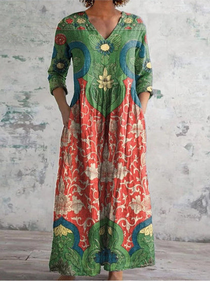 Celestine | Vintage Floral Print Maxi Dress