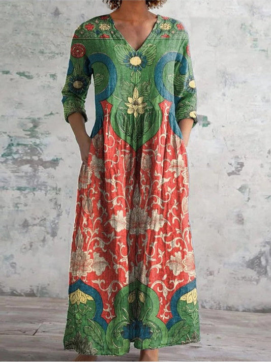 Celestine | Vintage Floral Print Maxi Dress