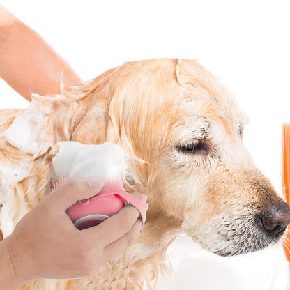 2‑in‑1 Pflege- & Shampoo-Massagebürste für Hunde
