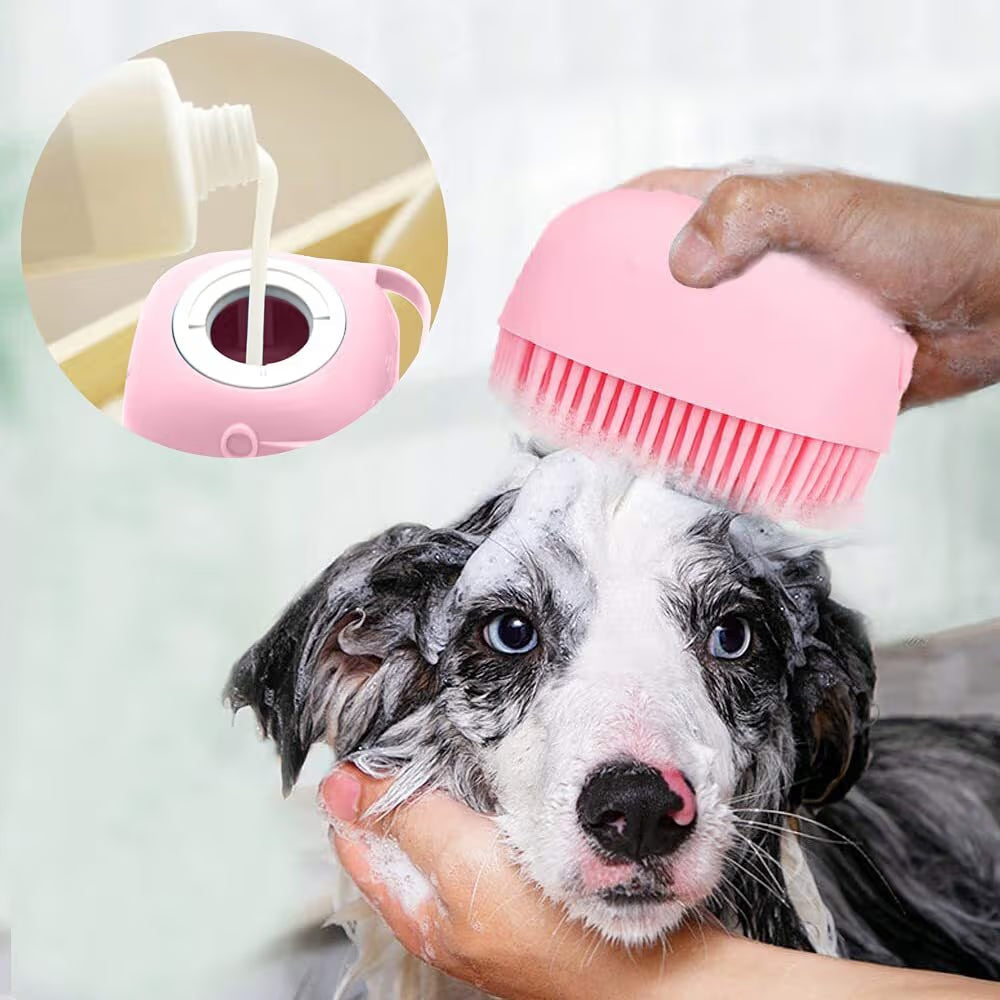 2‑in‑1 Pflege- & Shampoo-Massagebürste für Hunde