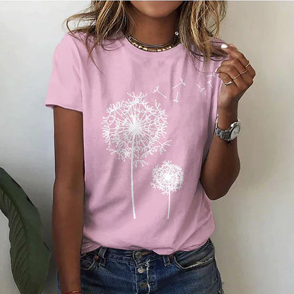 Camilla - Zomers T-shirt met ronde hals en korte mouwen dames