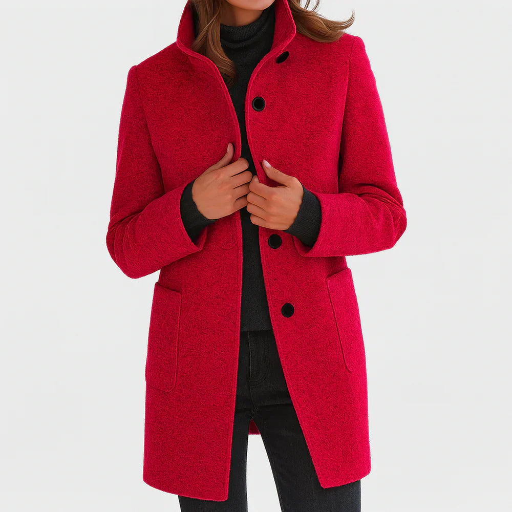 Arvey - Elegant mid-length wool coat with high collar