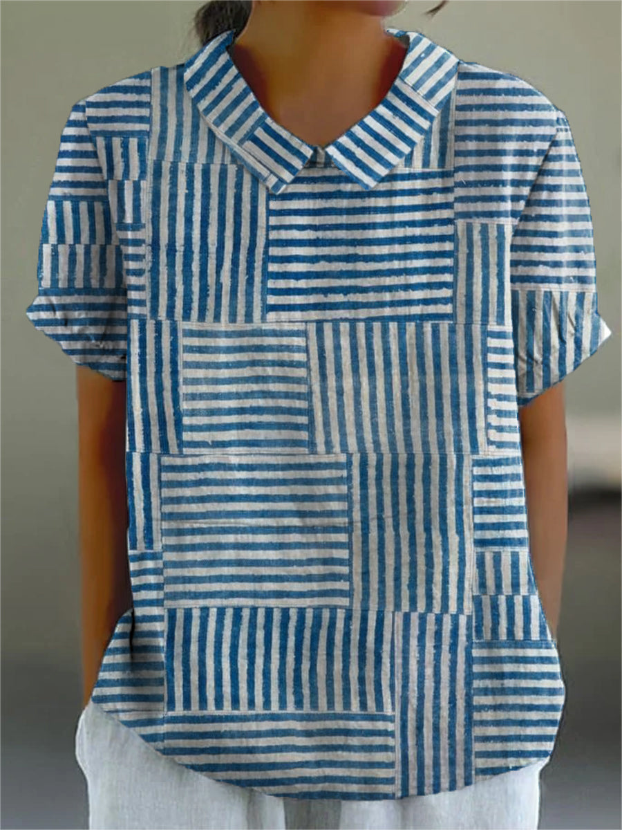 Amelia | Prugasta Patchwork Košulja