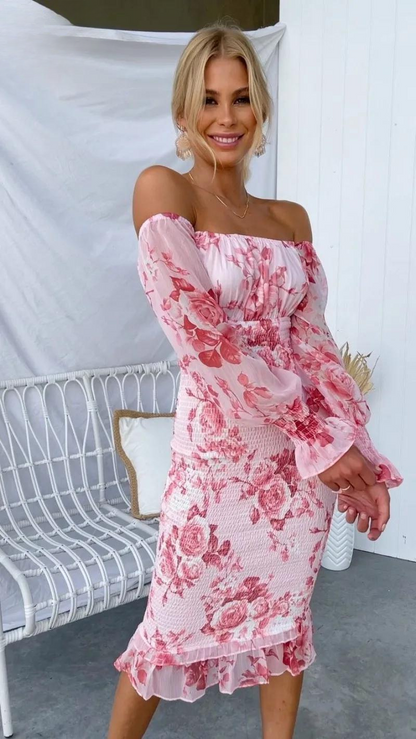 Damen Luxuriöses Midikleid