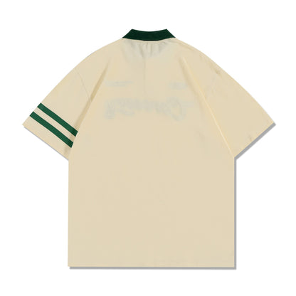 Embroidered Varsity Polo Shirt for Men
