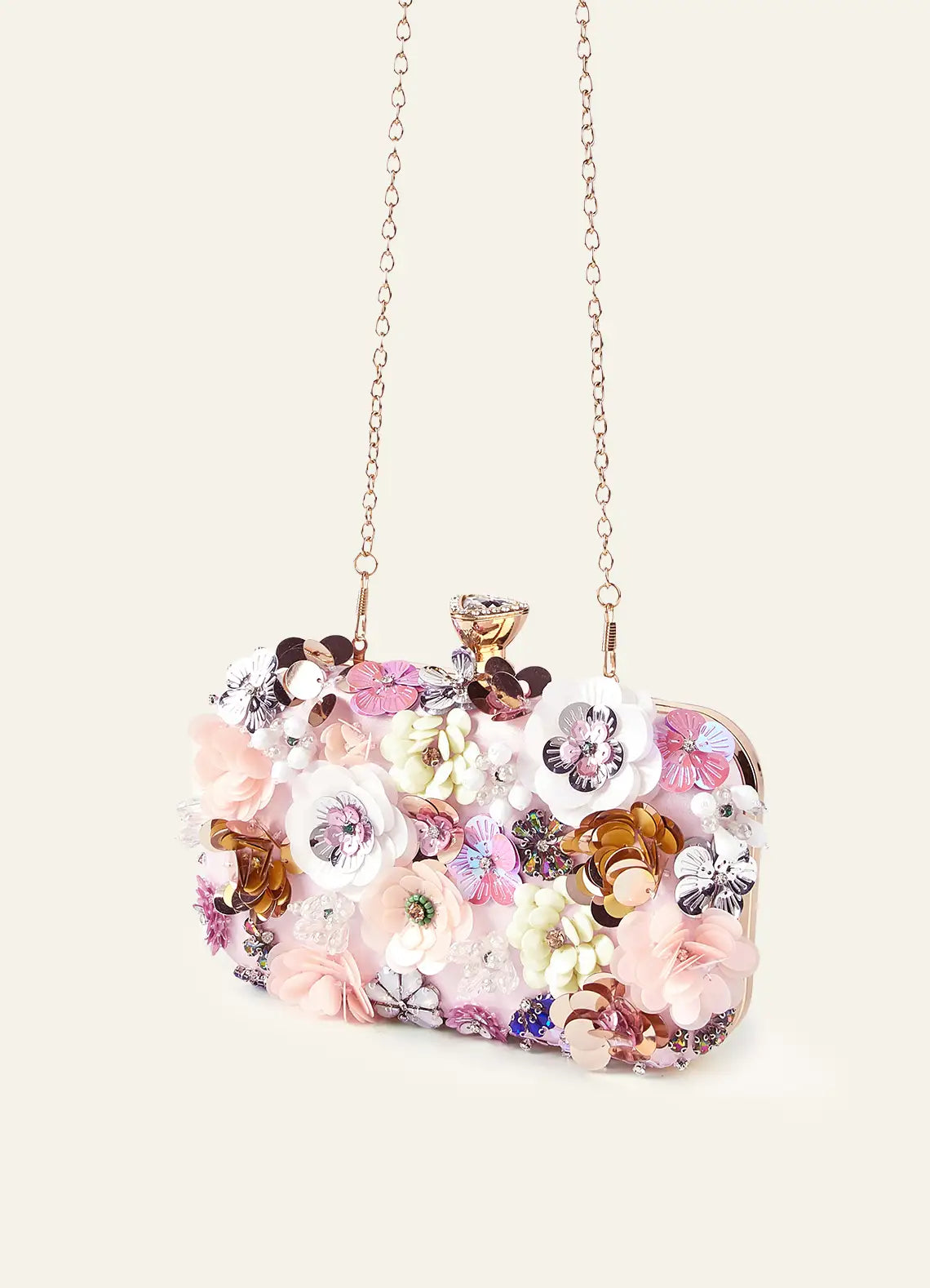 Mae - Sequin Floral Embellished Sequin Clutch