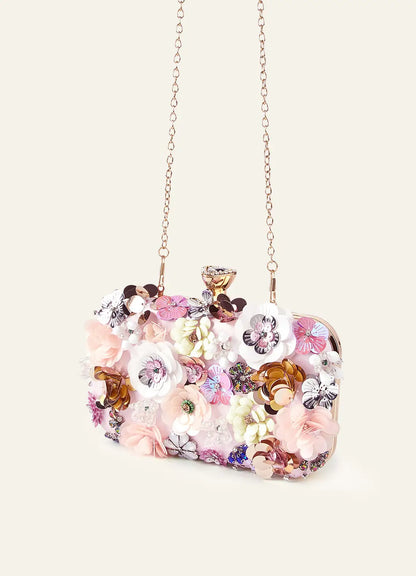 Mae - Sequin Floral Embellished Sequin Clutch