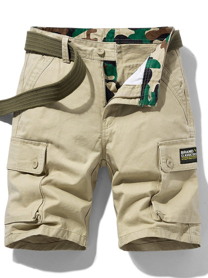 Men's Casual Cargo Shorts with Belt and Pockets