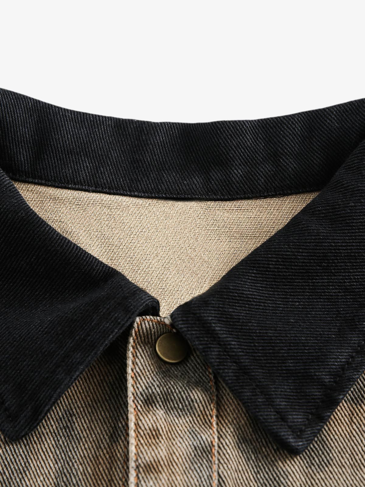 Distressed Cheetah Print Denim Shirt Vintage Style