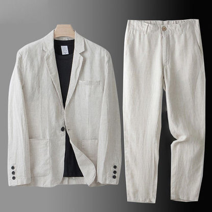 Costume décontracté en lin pour hommes
