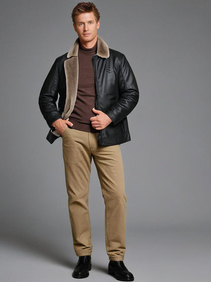 Herren-Lederjacke mit Thermofutter – Dario