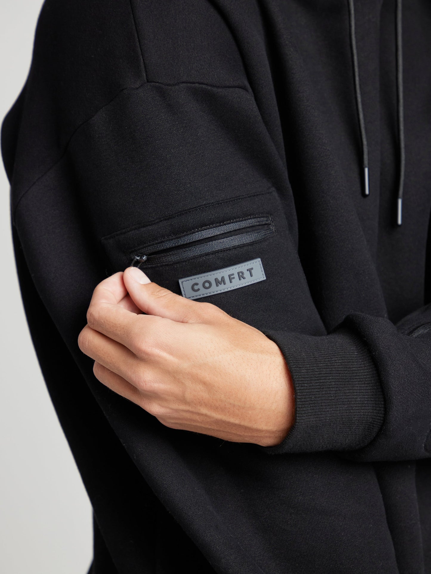 Cozy travel hoodie with airplane mode graphic