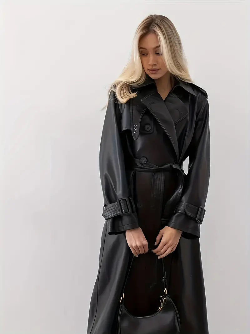 Ledertrenchcoat